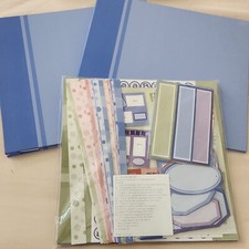 NEW Lot 2- 12 x 12 Post Bound Scrapbook Albums Kit Blue 10 Pgs Each FLAWS SS 