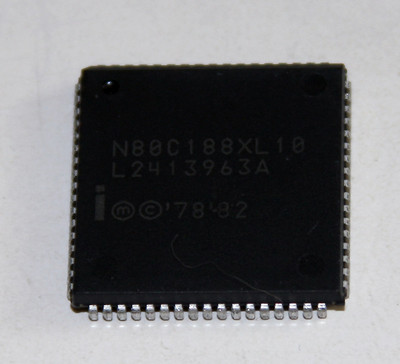 Intel N80C188XL10 CMOS 16Bit Microprocessors PLCC68 80C188