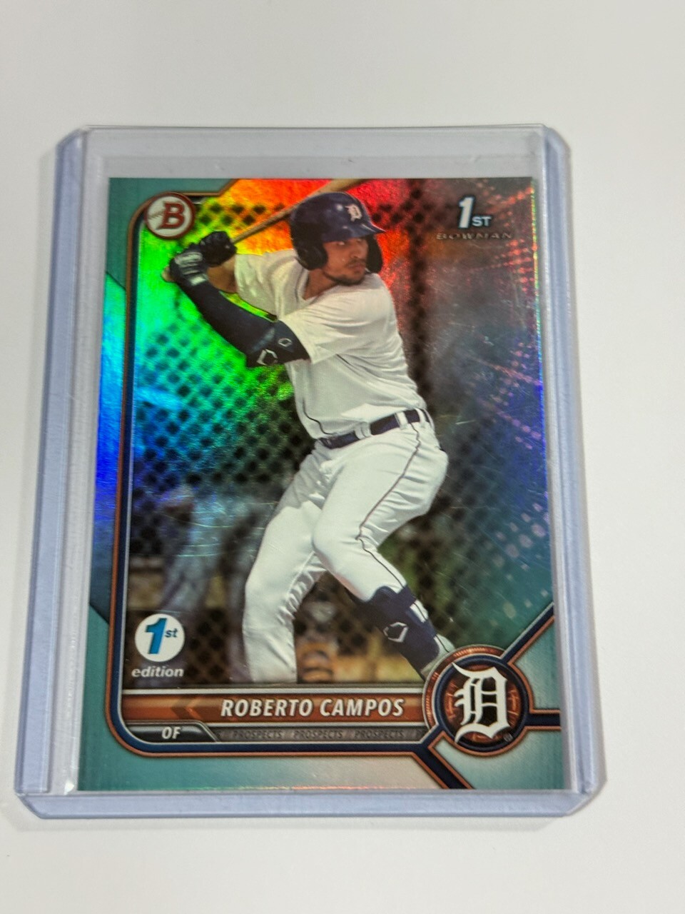 2022 Bowman 1st Edition Sky Blue Foil Roberto Campos #BPPF-14 Tigers