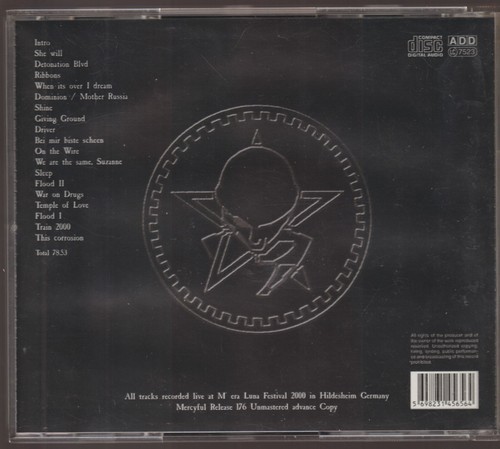 Rare CD The SISTERS OF MERCY M`eldritch Luna LIVE at MERA LUNA Festival 2000 - Imagen 2 de 2