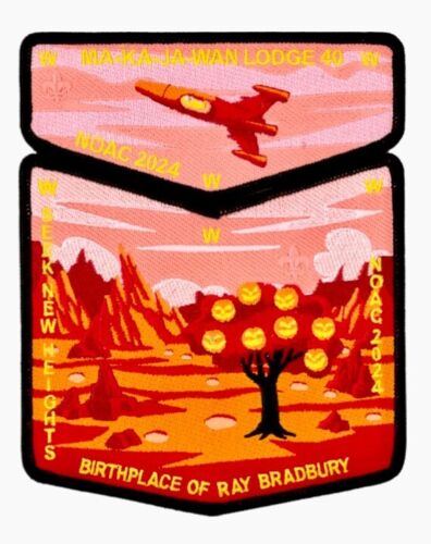 OA MA-KA-JA WAN 40 BSA NE IL 2024 NOAC 2-PATCH RAY BRADBURY HALLOWEEN TREE ART! - Picture 2 of 2