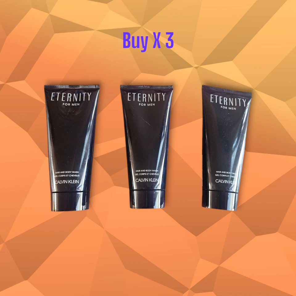 Calvin Klein Eternity Men Hair and Body Wash 3 X 100ml Shower Gel