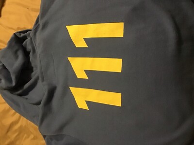 スタイル様 Fallout Hoodie Official Bethesda Size Large Blue And Yellow Vault