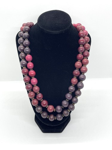 Vintage Tibetan Yak Horn Double Strand Bead Necklace - Picture 2 of 8