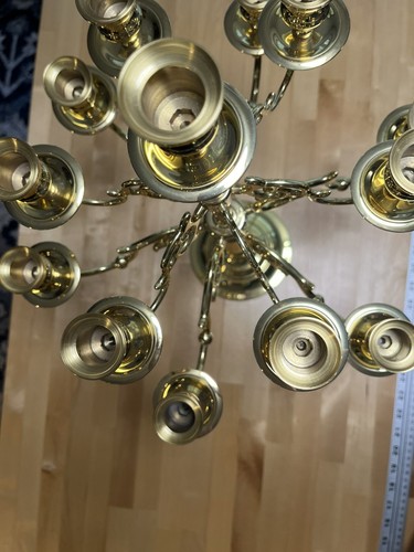 Baldwin Candelabra 13 Candle Holder Solid Brass Very Heavy Ornate 19.75” Tall - Picture 9 of 17