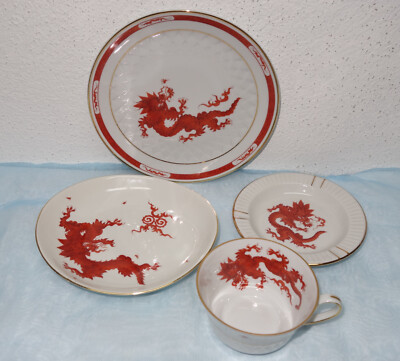 PGH, roter Drache Porzellan handgemalt, DDR selten - Teile zur Auswahl