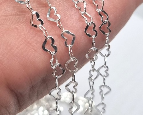 925 Sterling Silver Bracelet Ladies Heart Link Chain - 5mm - 7.5inch - Imagen 7 de 18