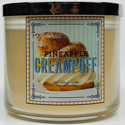 1 Bath & Body Works PINEAPPLE CREAMPUFF 3-Wick Large Scented Candle 14.5 oz