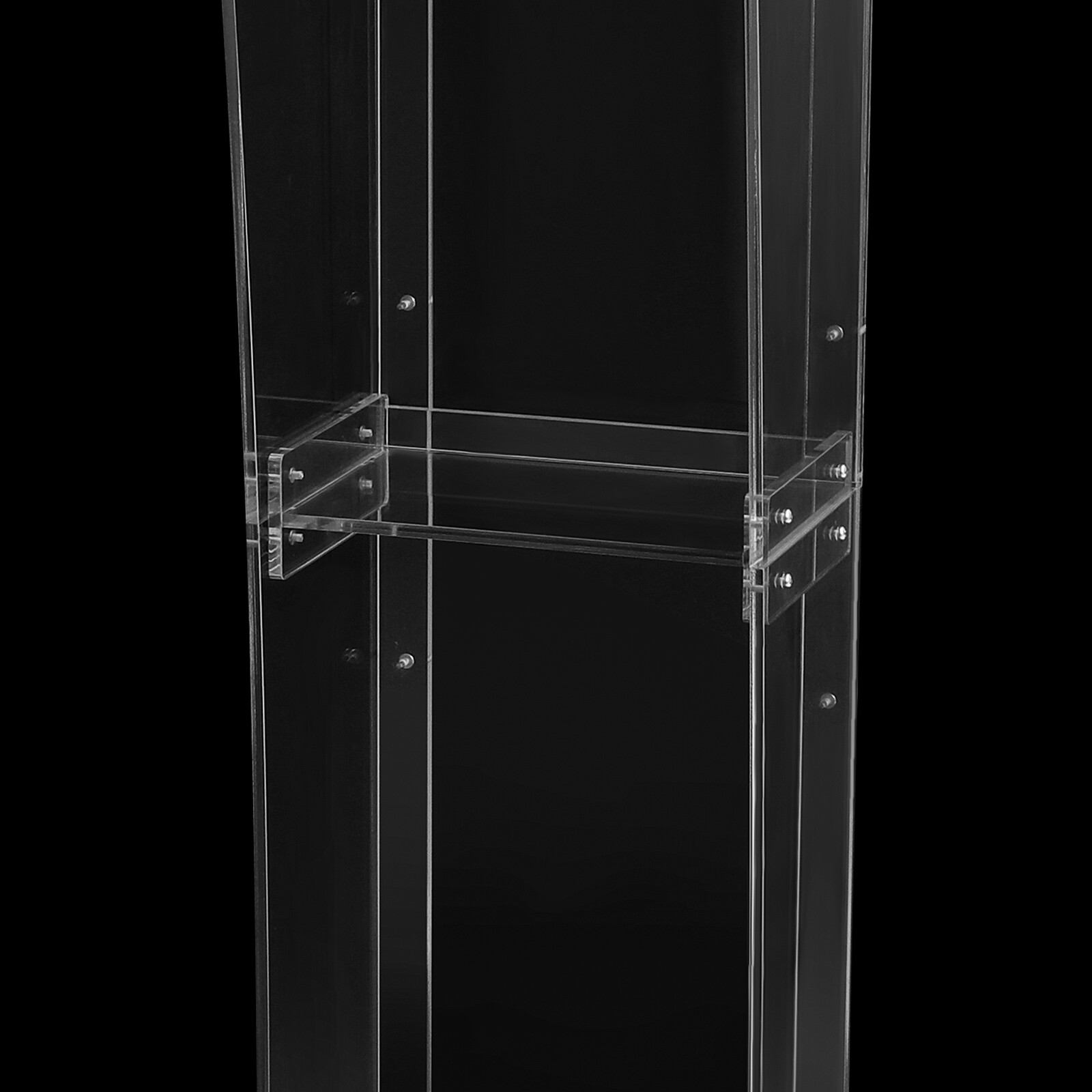 123cm Acrylic Podium Stand Portable Podium Stand Lectern Stand with 4 Wheels