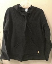 Black Solid BAJA Shirt Woven Mexican Hoodie Surfer Pullover S-M-L-XL-2XL