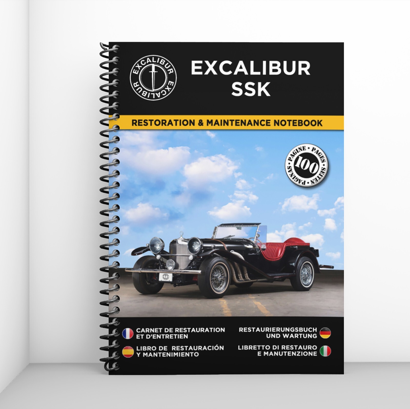 Album de restauration Excalibur SSK pour organiser ses factures et photos de mécanique