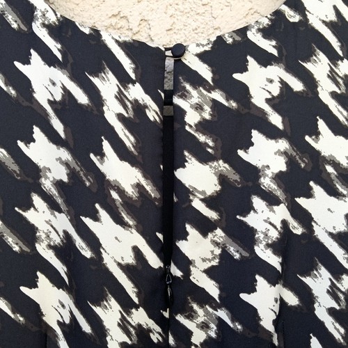 J. Crew 100% Silk Size 6 Houndstooth Flounce Raffle Dress Lined Knee Length Offi - Picture 16 of 19