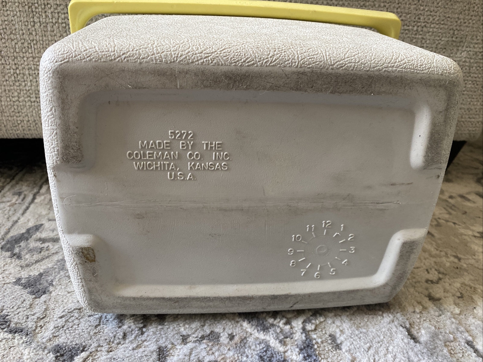 Vintage Coleman 5272 Retro Neon Print Cooler Cup Holder Lid 8 Quart Personal