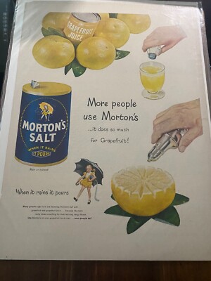 Vintage 1949 Morton Salt Does So Much For Grapefruit ad