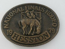1979 Hesston National Finals Rodeo Collectible Belt Buckle NFR N-1 