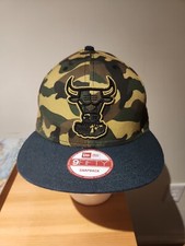 Rare NBA Chicago Bulls CAMO Black Gold Bulls New Era 9FIFTY Snapback Cap Hat