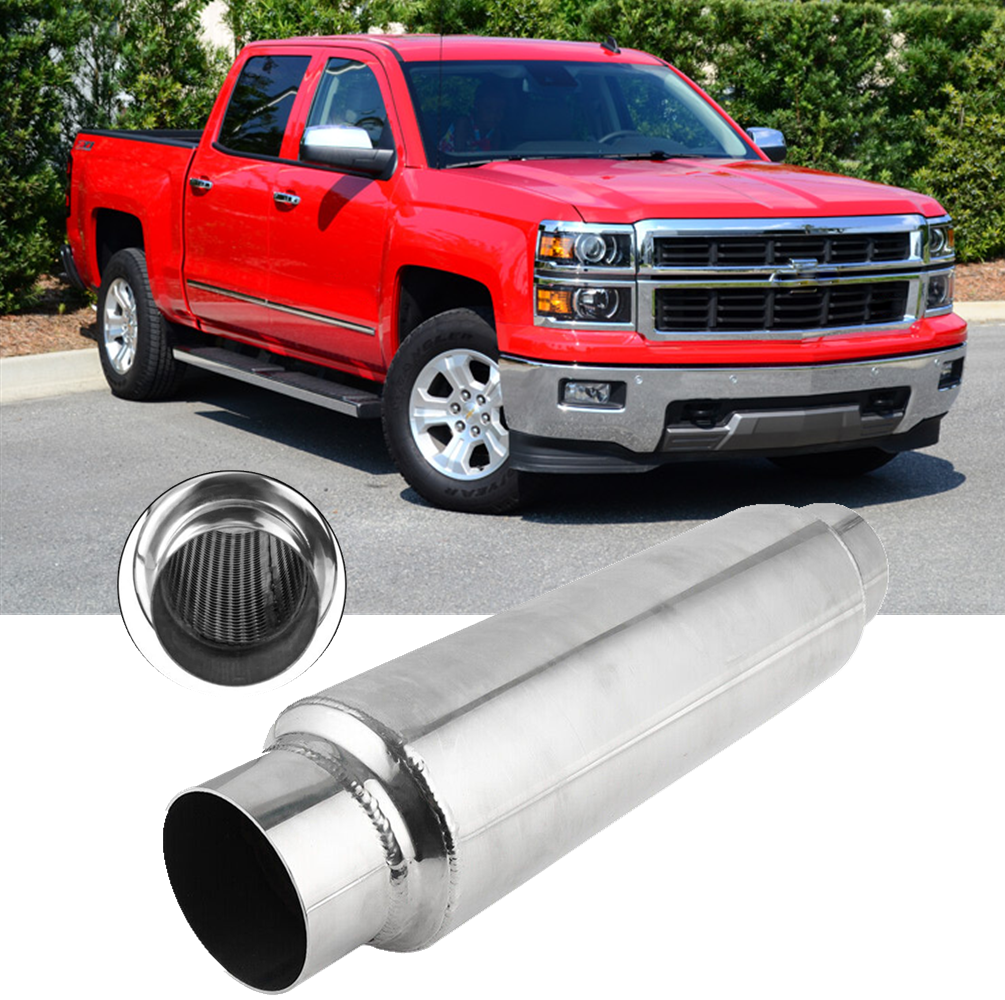 2.5" In/Out 16" Long Exhaust Resonator Muffler WeldOn For Chevy