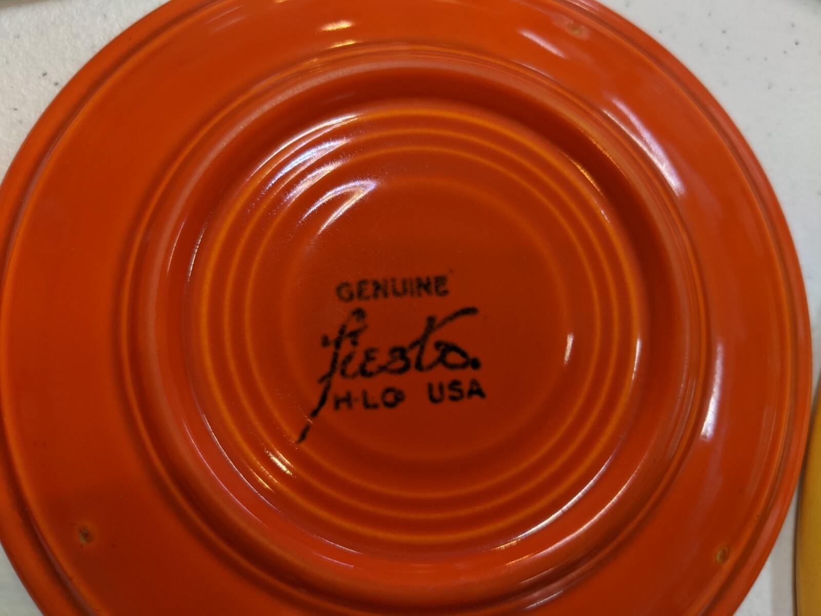 7 Vintage Fiesta Wear Plate Lot H Lo USA Yellow Green Blue & Green Decor Rare