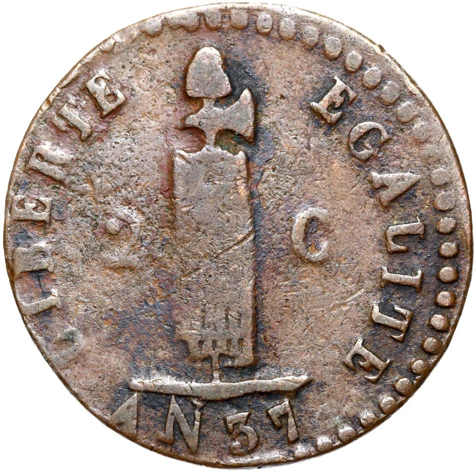 Haiti coin - 2 Deux Centimes 1840 - AN37 - condition! - Image 2 of 2