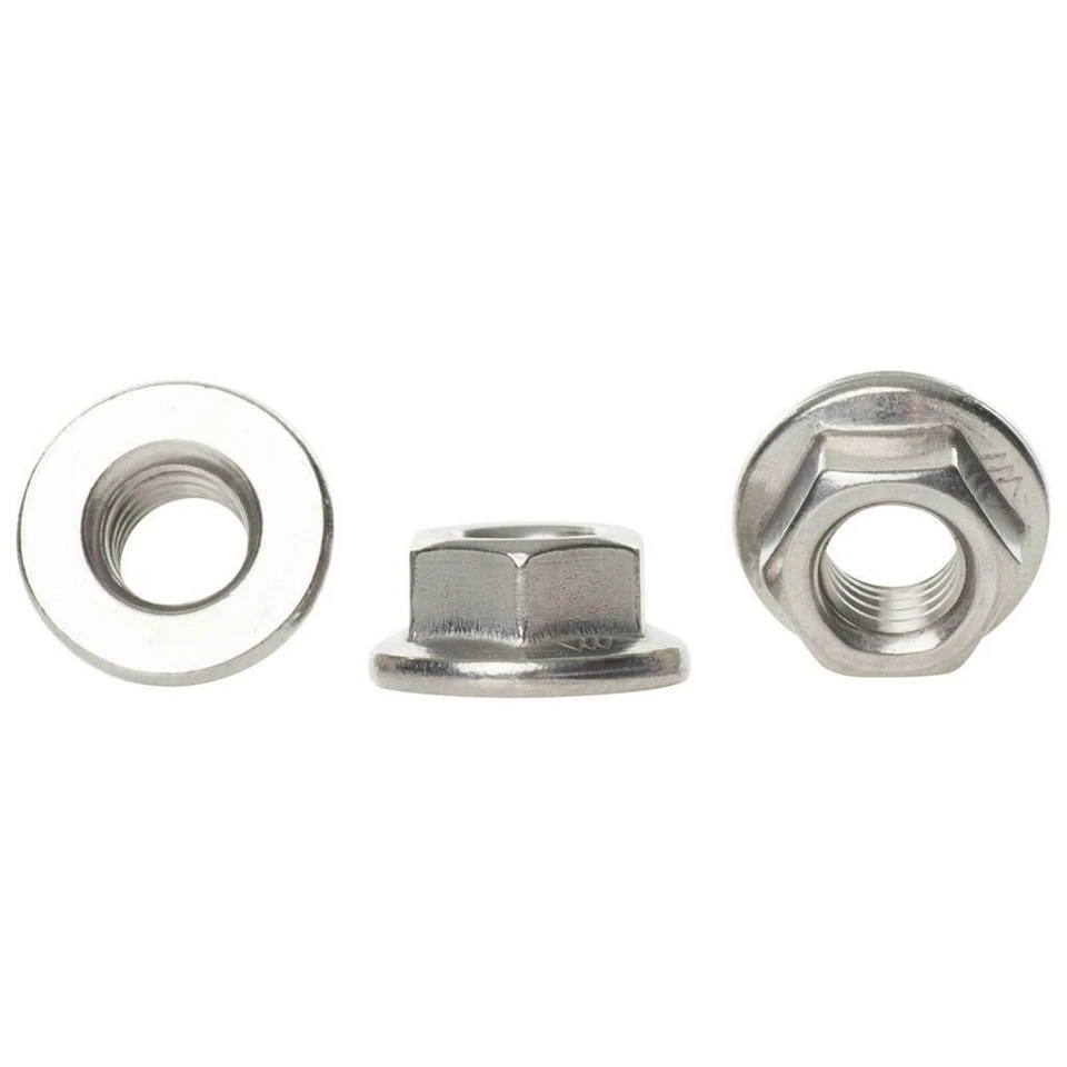 BOLT BASE M3 M4 M5 M6 M8 M10 M12 A2 STAINLESS STEEL NON SERRATED FLANGED NUTS HEX FLANGE