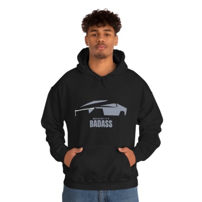 Cybertruck Because It's Badass Unisex Heavy Blend Hooded Sweatshirt