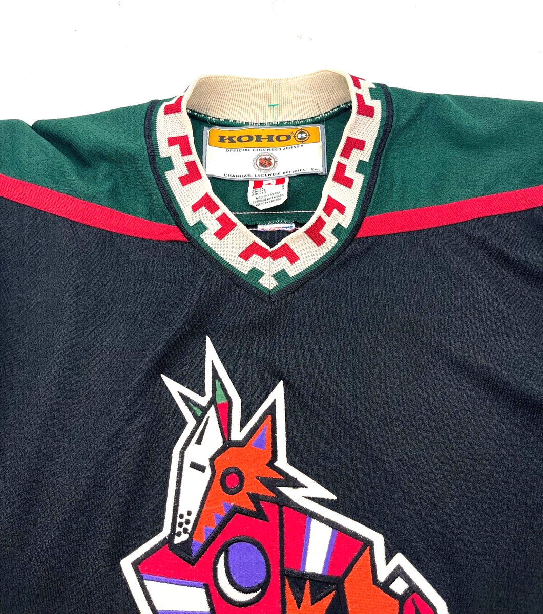 Vintage 1990's Phoenix Coyotes KOHO Black Red LS NHL Hockey Jersey