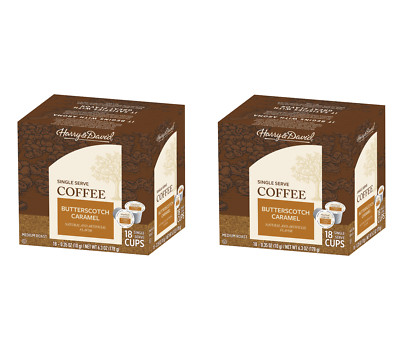 Harry & David Single Serve Coffee, Butterscotch Caramel, 2/18 count boxes (36ct)