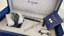 MONTEGRAPPA NERO UNO LIMITED WATCH PEN CUFFLINKS SET NEW 100% GENUINE MSRP $4750