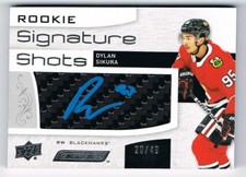 2018-19 UD Engrained Rookie Signature Shots Blue Ink Auto Dylan Sikura 20/49