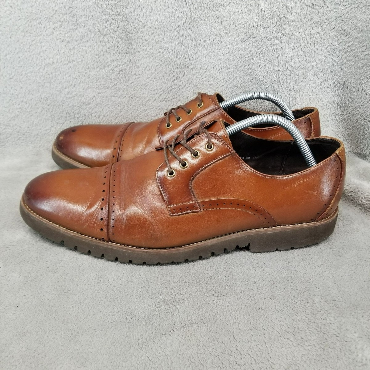 Stacy Adams Shoes Mens Size 11 Brown Leather Lace Up Cap Toe 