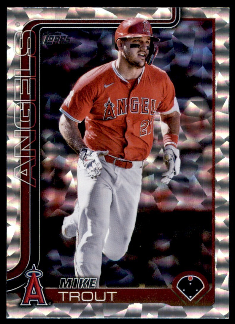 2025 Topps Baseball #200 Mike Trout Silver Cracked Foilboard
