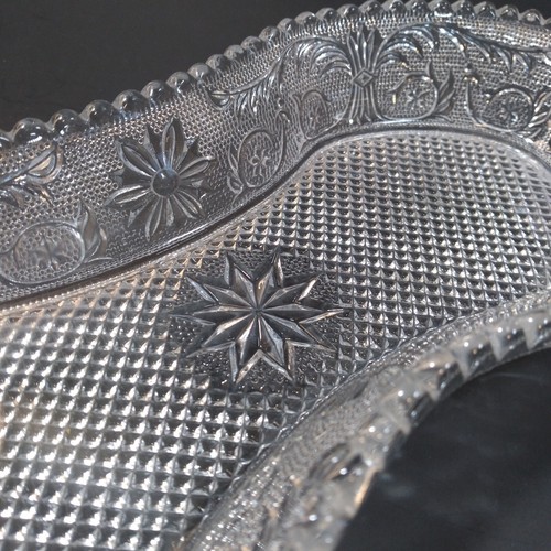 Plato DUNCAN & MILLER de colección para encurtidos o vidrio transparente de apio con flores y pergaminos - Imagen 2 de 11