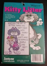 Cross Stitch Kit Janlynn KITTY LITTER SHOPPING 14 Ct Stoney Creek KL10