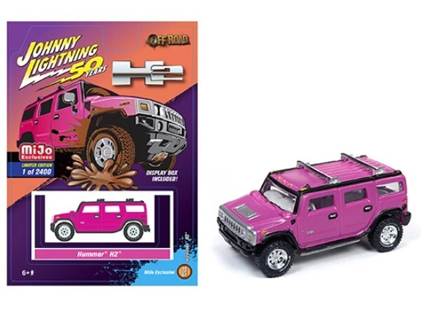 Johnny Lightning Hummer H2 Pink Off Road 1 64 Diecast Model Car