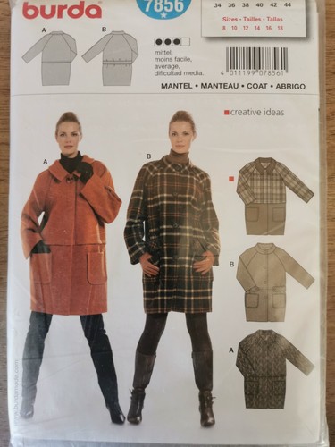 Patron De Couture Burda Vintage N°7856 - Pour Veste/manteau, Tailles 36 à 46