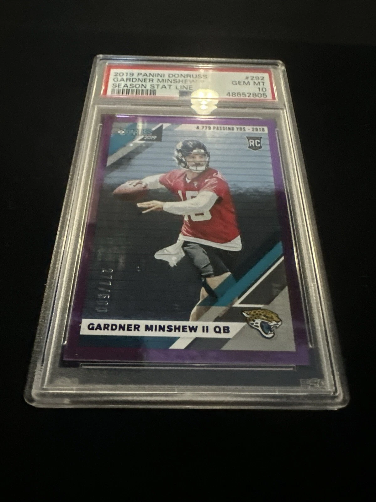 Gardner Minshew II Panini Donruss #292 Season Stat Line