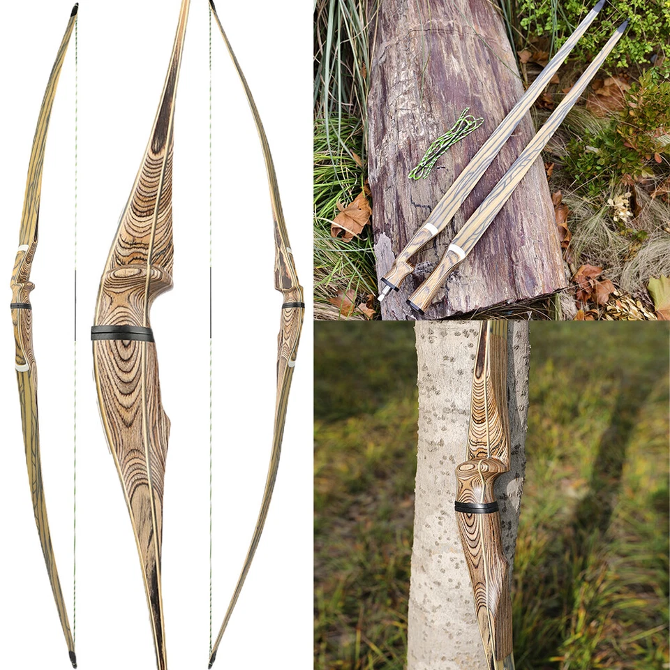 60" 62" 64" Longbow Takedown 20-50lbs Wood Riser Traditional Bow Archery Hunting - Image 4 of 4