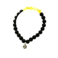 Steine Und MinéRaux. Armband Opal Gelb Australien + Perlen Schwarz Onyx Matt 8
