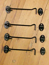 4 Pack 6" Stainless Steel Gate Latch Lock Cabin Hook and Eye Barn Door Latch