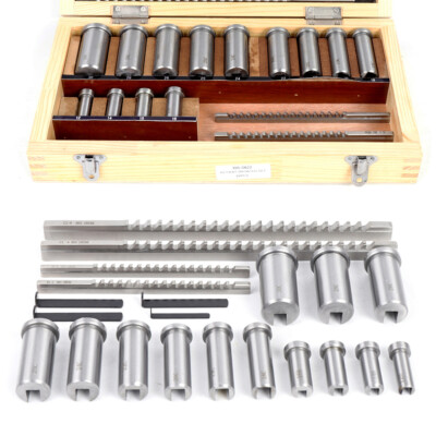 Keyway Broach Kit 22 Pcs Keyway Broach Set Collared Bushing Shim Set Fitted Box