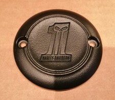 Mattschwarz pulverbeschichtetes Harley-Davidson Sportster Skull No.1 Timer-Cover