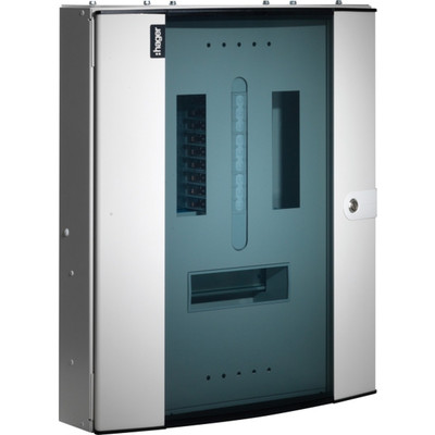 HAGER 4 WAY DISTRIBUTION BOARD 3 PHASE TRIPLE POLE/ NEUTRAL WITH GLAZED