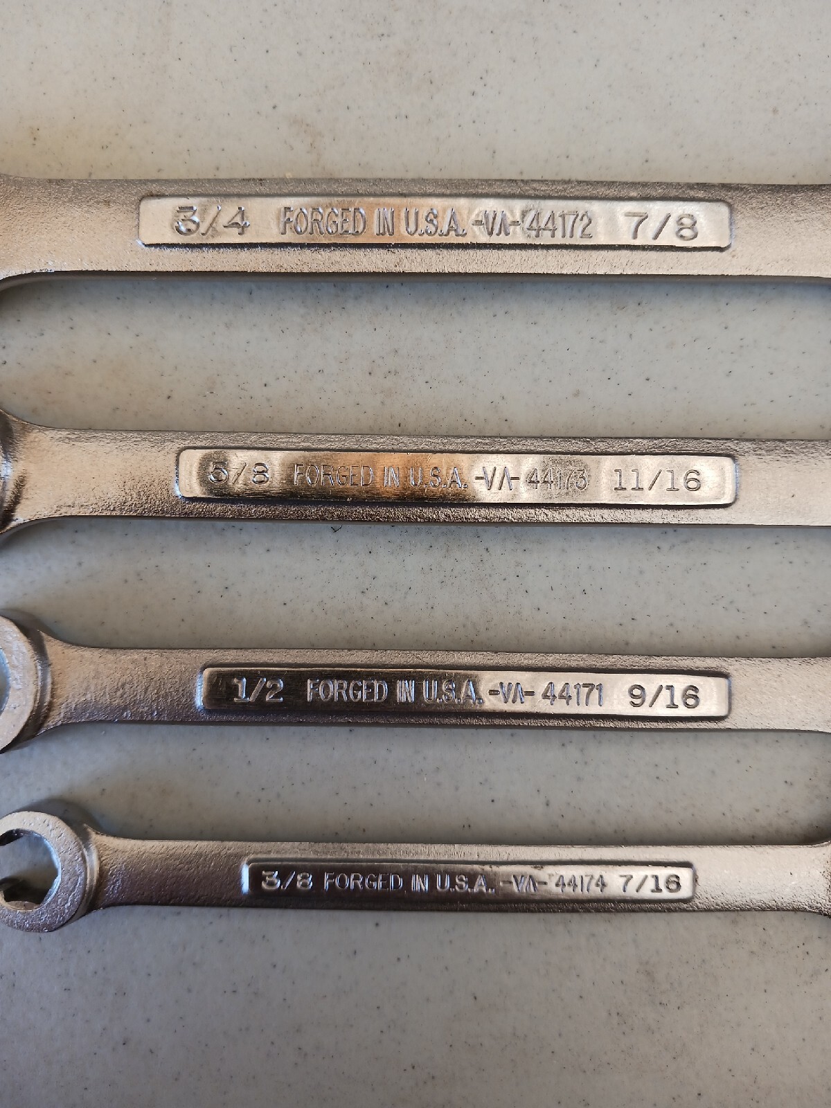 Craftsman 4 PC SAE Flare Nut Wrench Set Made in USA 3/8 to 7/8 for 