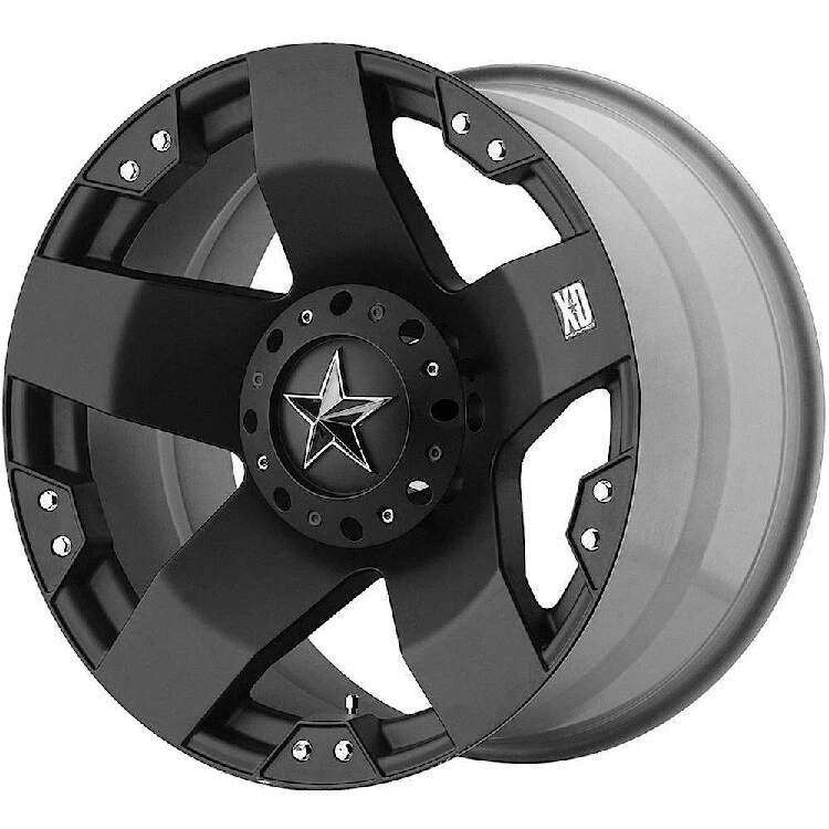 24X12 BLACK XD775 WHEELS RIMS ROCKSTAR WRANGLER GLADIATOR DEEP 24" FUEL RHINO Foto 4 de 4