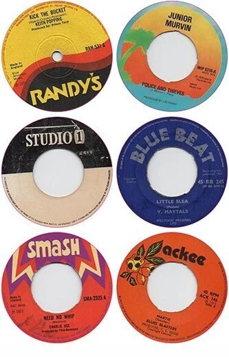 COCO DE MOL 6x85mm Reggae Records Vinyl Stickers blue beat smash ackee skinhead laptop ska