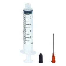 Syringes 10ml 15G Tips and Caps Dispense E6000 Adhesive Glue Pack of 10
