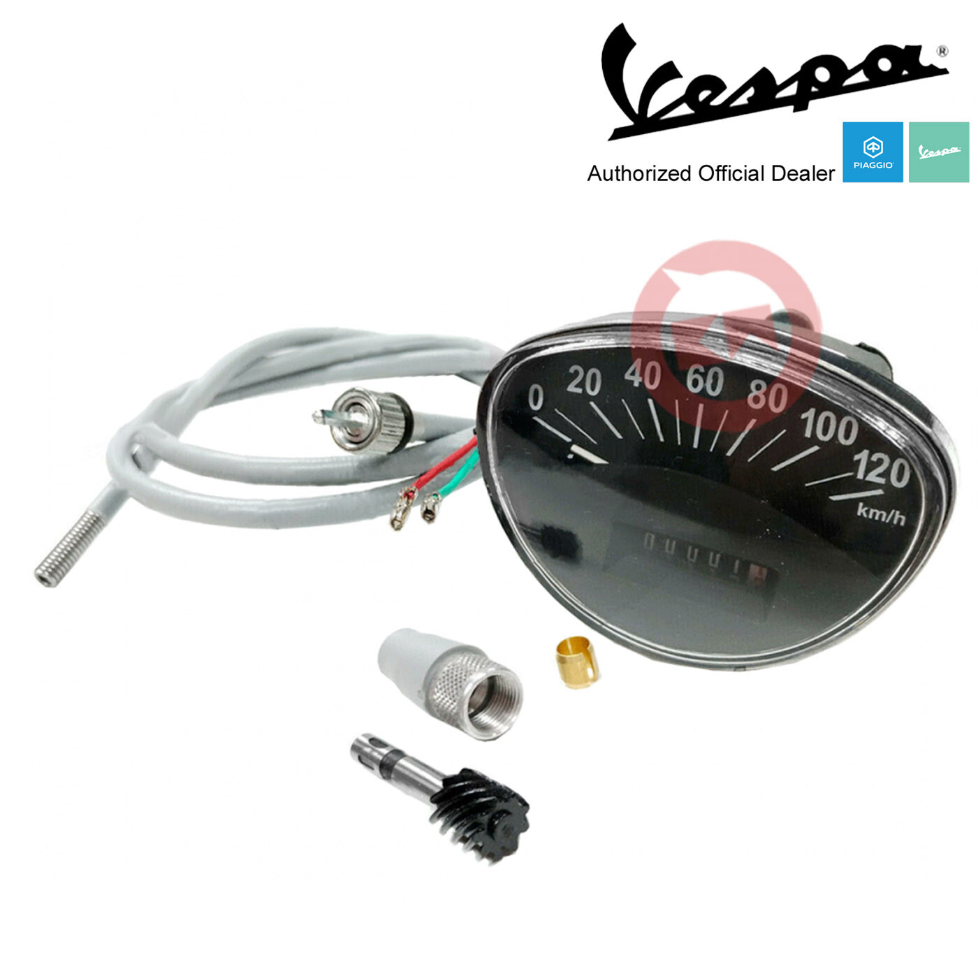 Compteur De Vitesse Vespa Noir 0-120 Km/h Pour Primavera/Rally - Neuf, Compatible ABM