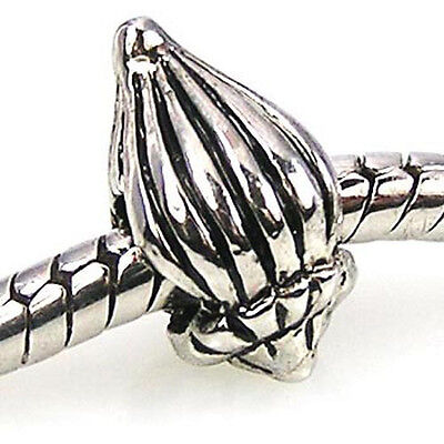 Wholesale Lot 10pcs Shell Silver European Spacer Charm Beads For Bracelet W#53 