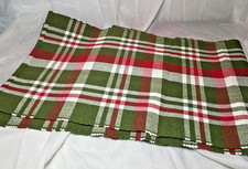 Table Runner Red Green White Stripe Checked Christmas Winter