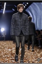  1998 Runway John Varvatos Collection Alpaca Plaid Jacket EU 48 USA 38